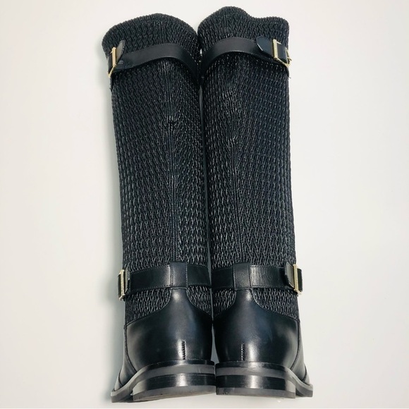 NEW Cole Haan Belted Leather Knee High Riding Boots in Black size 5.5 - Picture 13 of 16